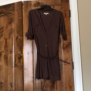 Brown belted tunic